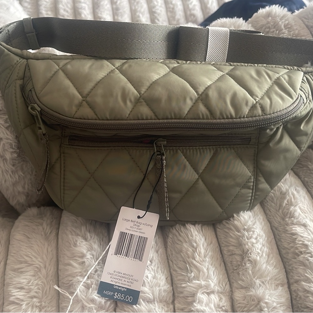 Vera Bradley Quilted Olive Green Belt Bag